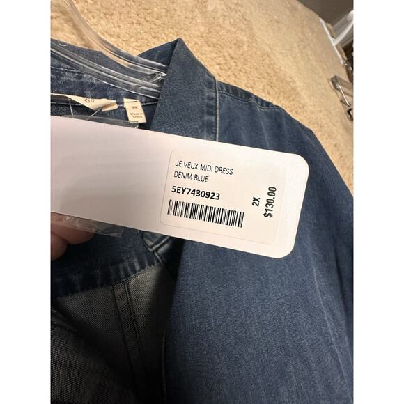 Soft Surroundings Je Veux Midi Shirt Dress Size 2X Denim Blue - Picture 10 of 16